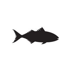 Obraz premium Mackerel fish silhouette vector on a white background
