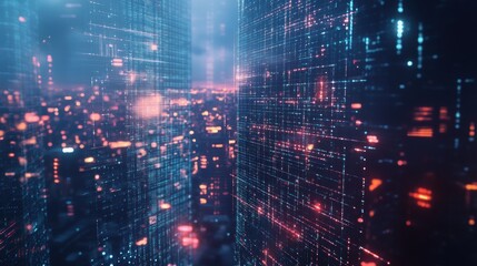 Obraz premium Digital Cityscape.