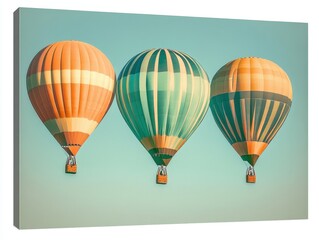 Obraz premium colorful hot air balloons floating in a clear sky
