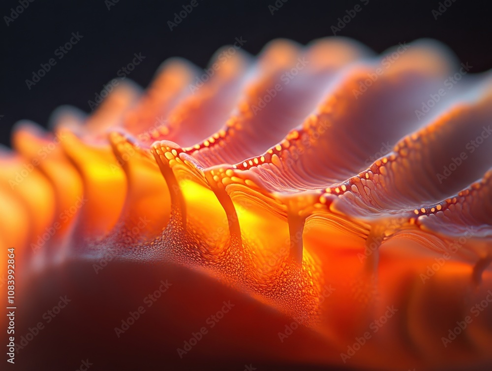Poster close-up of a vibrant seashell showcasing intricate textures and colors