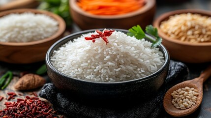 Fresh Basmati Rice with Spices and Grains