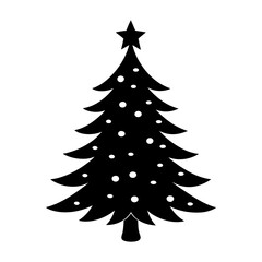 Fototapeta premium Christmas Tree Silhouette Vector Illustration on White Background – Festive Holiday Graphic Design