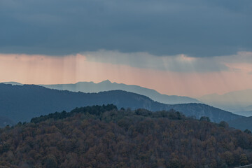 Panorama with stratified mountains