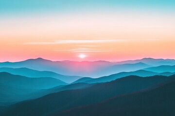 Obraz premium Serene Sunrise Over Mountain Landscape