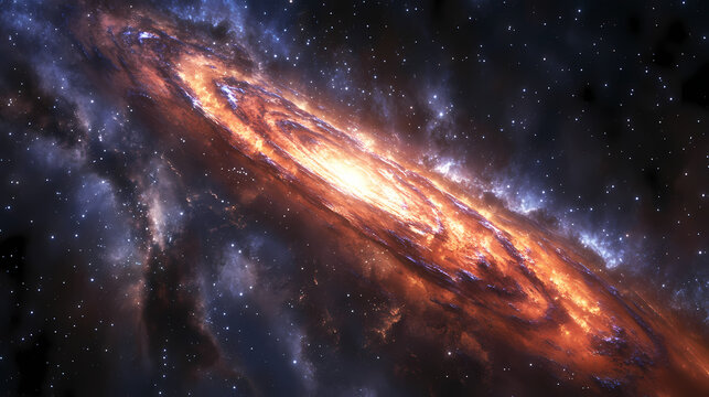 Bright trail to a galactic gateway amidst the vastness of the milky way dreamlike and celestial. Galactic. Illustration