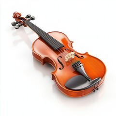 Fototapeta premium High-Resolution 3D Render of a Polished Violin on White Background Classical Music Instrument Stock Photo