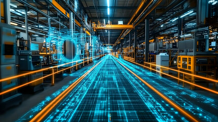 Illustration - Smart Factory Automation Industry 4.0 Digital Transformation