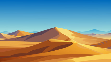 Illustration of sand dunes in the desert landscape