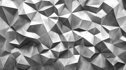 Fototapeta premium 3D metallic geometric pattern with hexagonal shapes, shiny and reflective surface in silver