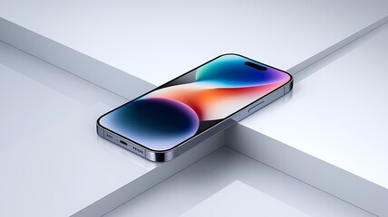 Realistic 3D Smartphone Render with Interactive Social Media Icons, Futuristic 3D Smartphone Mockup Featuring Social Media Notifications and Symbols