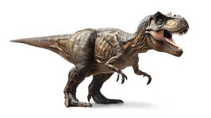 Fototapeta premium Tyrannosaurus rex, cartoon illustration of the dinosaur isolated on white background