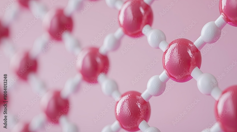 Poster molecular structure visualization science lab 3d render abstract environment close-up view chemistry