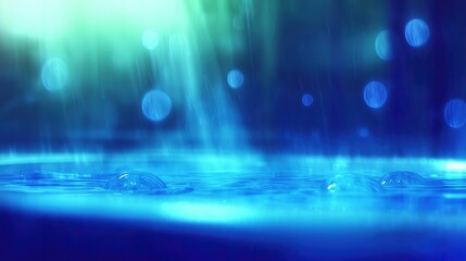 This image features abstract blue water ripples with light reflections, creating a calming and serene atmosphere.