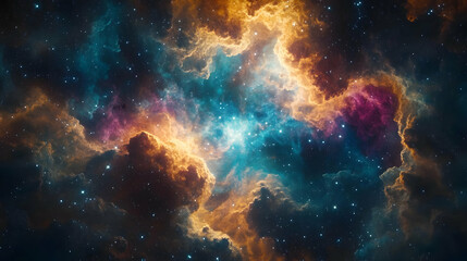Fototapeta premium Cosmic Nebula: An Abstract Space Background Illustration
