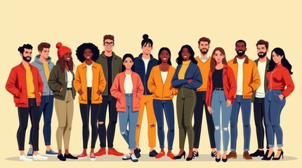 Obraz premium Diverse People in Trendy Clothing