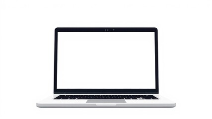Fototapeta premium Realistic vector illustration of a sleek laptop with keypad and screen isolated on white background, white background, technology