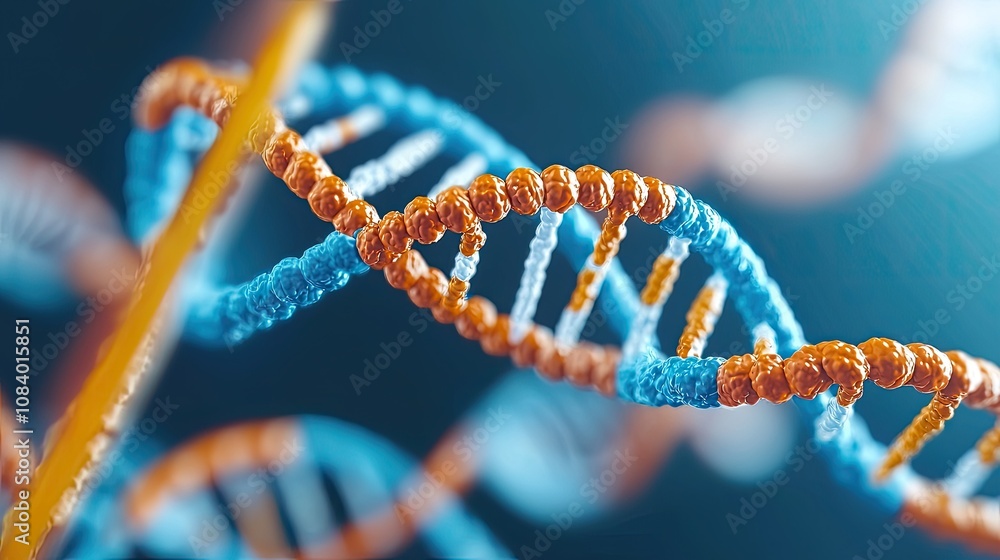 Poster exploring dna structure laboratory environment scientific visualization micro-level close-up genetic