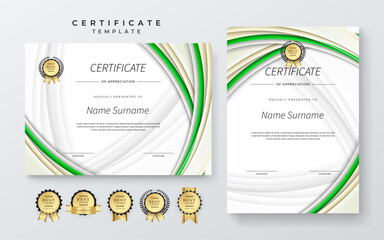 Modern Certificate Template with Colorful Abstract Design Illustration