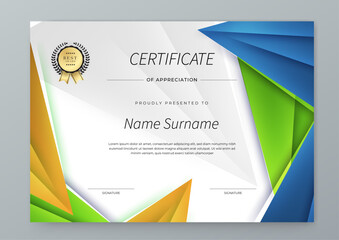 Modern Certificate Template with Colorful Abstract Design Illustration