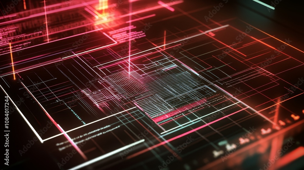 Poster digital interaction visualization virtual space graphic design abstract environment futuristic viewp