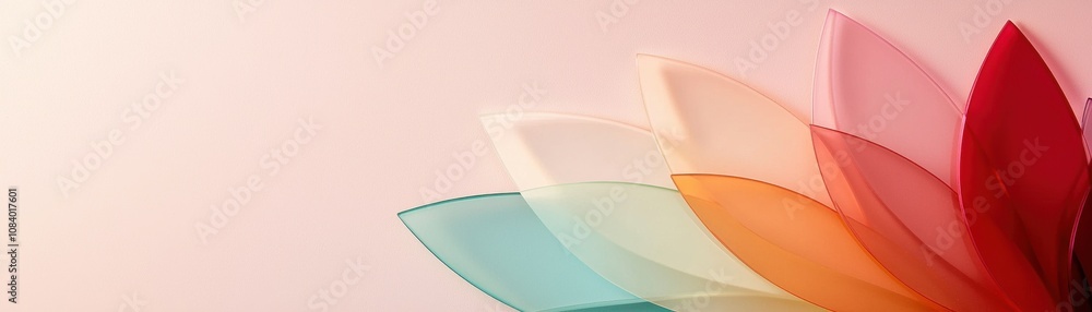 Poster a colorful arrangement of translucent petals creating a soft, artistic background.