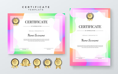 Modern Certificate Template with Geometric and Awards