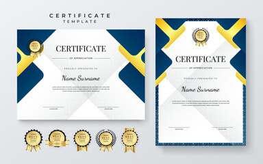 Modern Certificate Template with Colorful Abstract Design Illustration