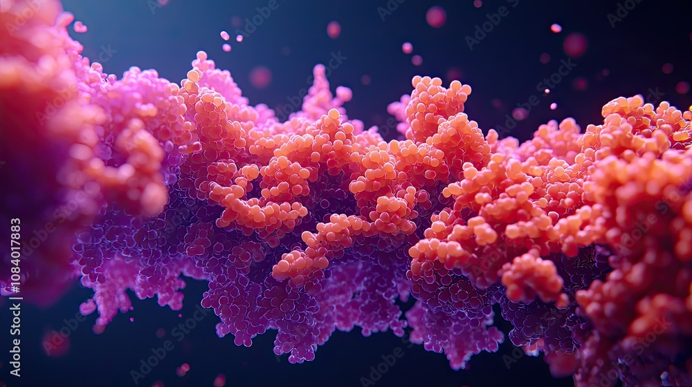 Aufkleber molecular structures interacting laboratory digital art abstract environment close-up view scientifi