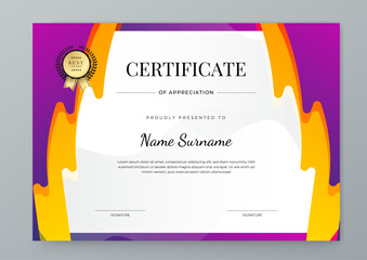 Modern Certificate Template with Colorful Abstract Design Illustration
