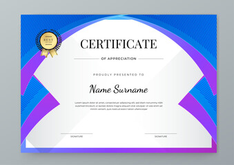 Modern Certificate Template with Colorful Abstract Design Illustration