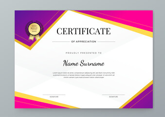 Modern Certificate Template with Colorful Abstract Design Illustration