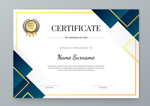 Colorful Certificate Design Template With Award Badges. Comes With Award Badges for a Professional Presentation of Accomplishment and Recognition