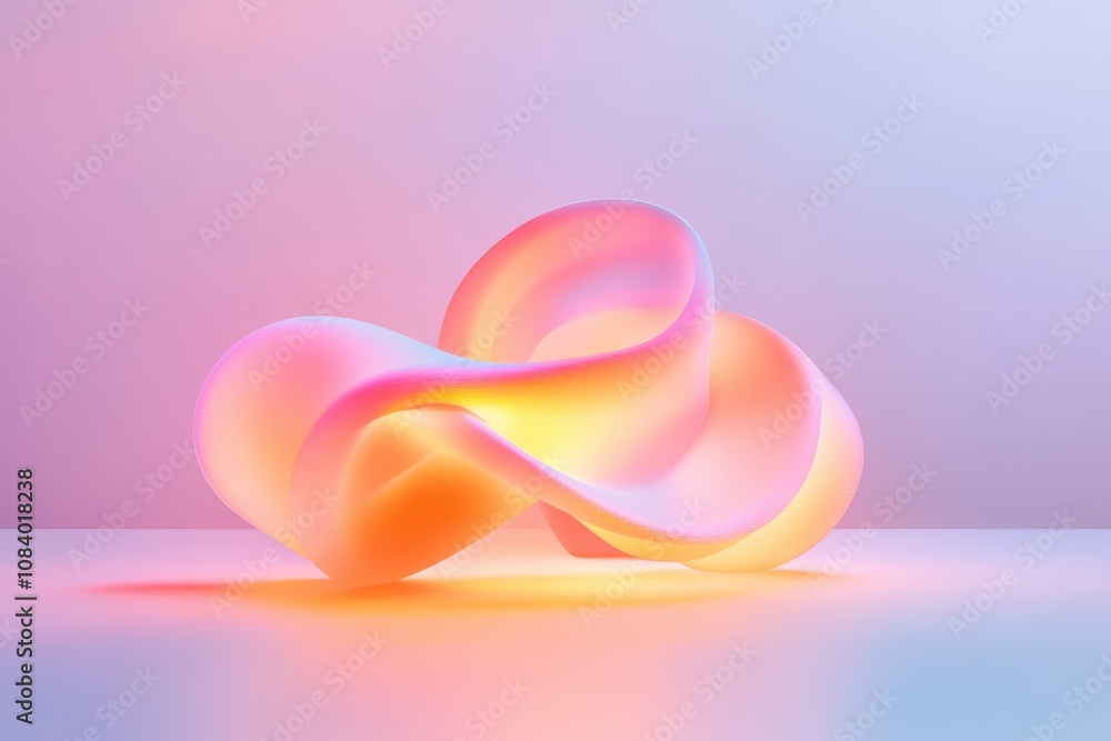 Poster abstract design with soft curves and vibrant colors