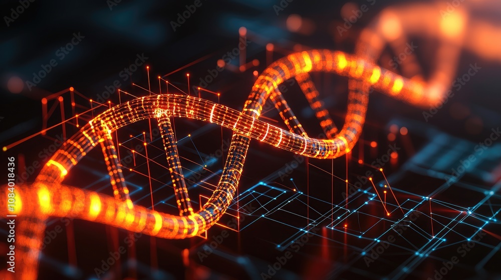 Aufkleber visualizing dna structure laboratory scientific illustration digital environment macro view genetic 