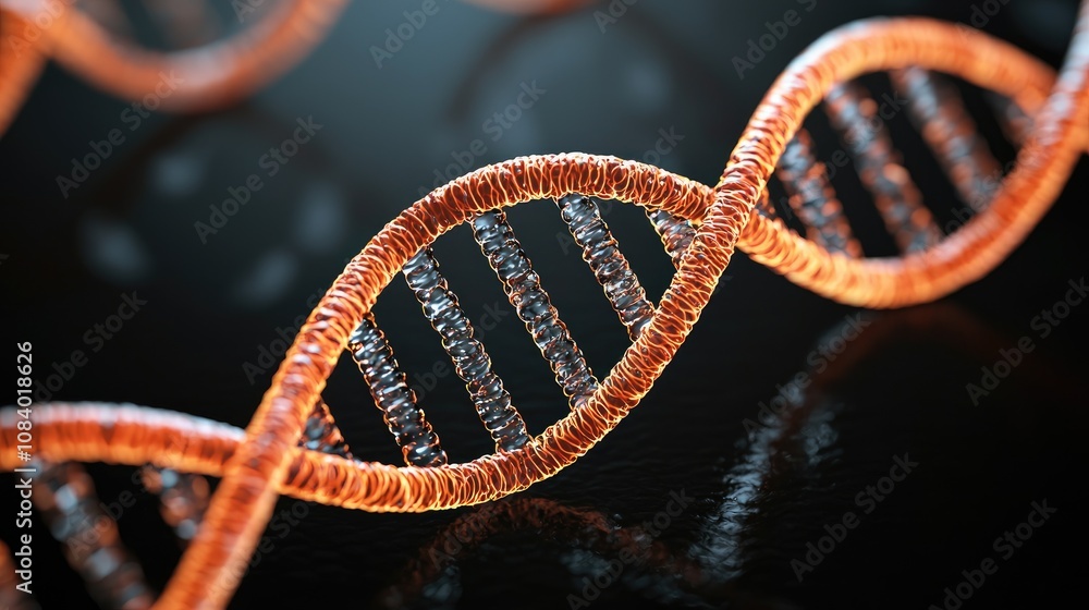 Poster exploring dna structure science lab educational visualization dark background macro view molecular b