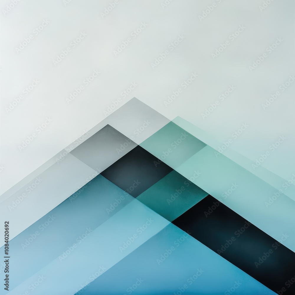 Poster abstract geometric design with layered shapes and soft colors