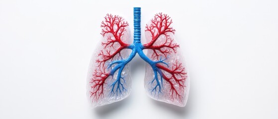 detailed anatomical model of human lungs showcasing respiratory system