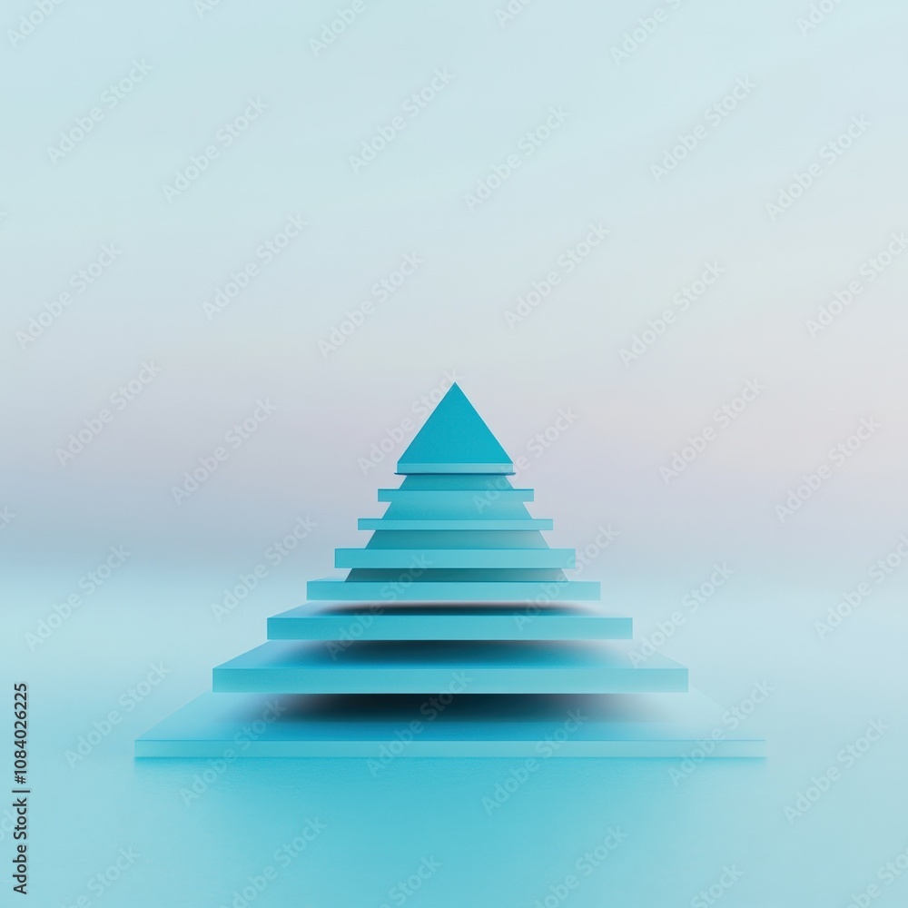 Aufkleber abstract geometric pyramid design with soft gradients and layers