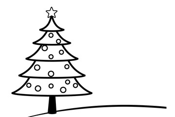 Fototapeta premium Simple Christmas tree coloring page for kids