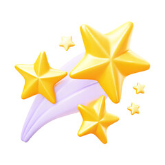 Obraz premium flying stars with sparks 3d cartoon style illustration