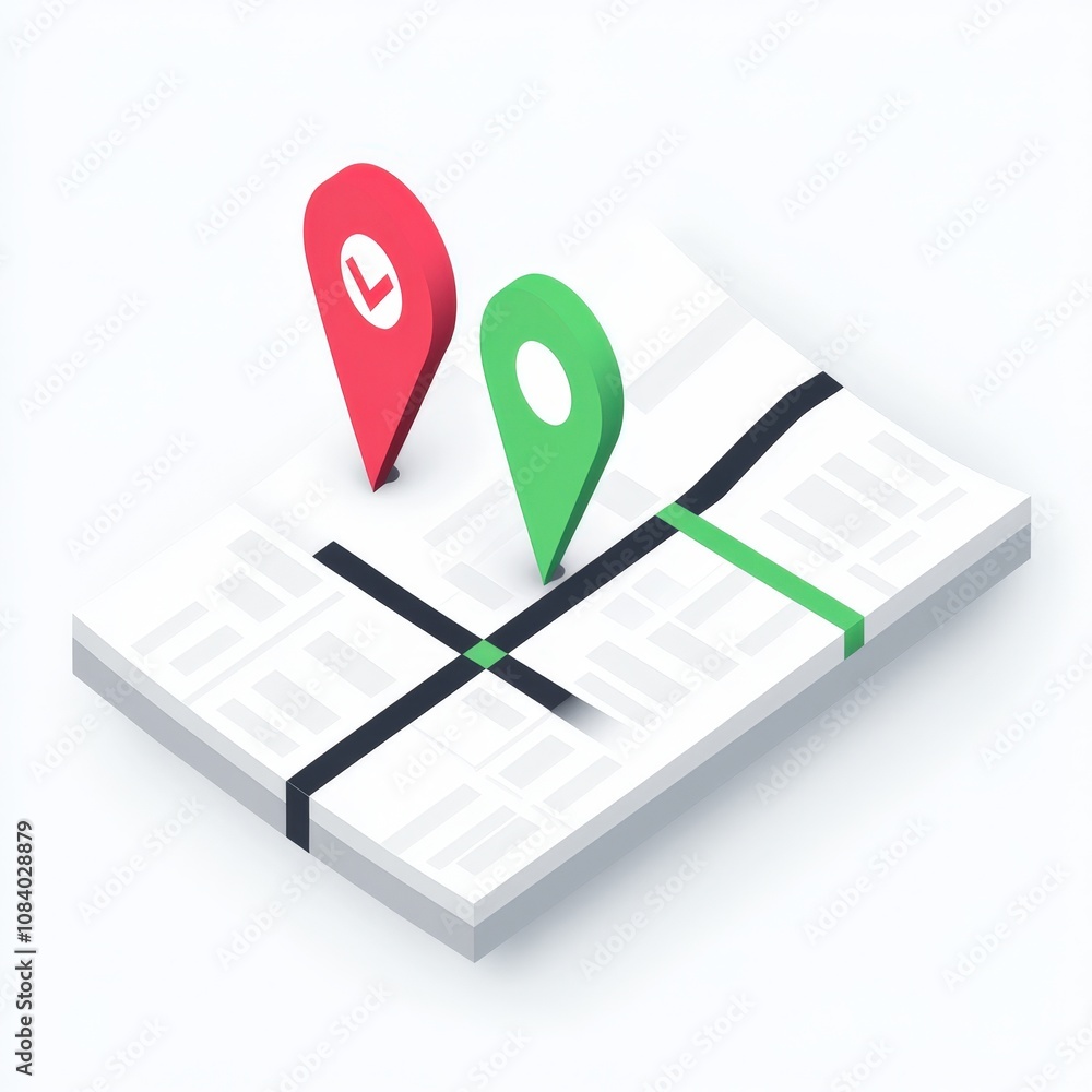 Poster map with location markers for navigation and time management