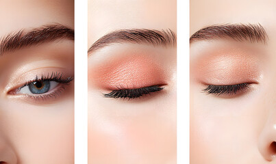 Fototapeta premium Elegant High-Fashion Beauty Portraits with Radiant Skin, Glamorous Makeup, and Luxurious Skincare Glow.