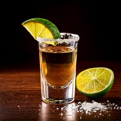 Fototapeta premium Tequila Shot with Lime
