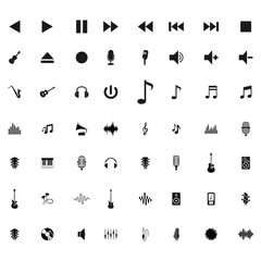Multiple music icon design. All parts of music icon