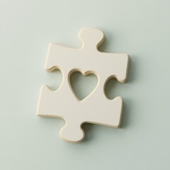 Obraz premium Symbolic Puzzle Piece with Heart Cutout