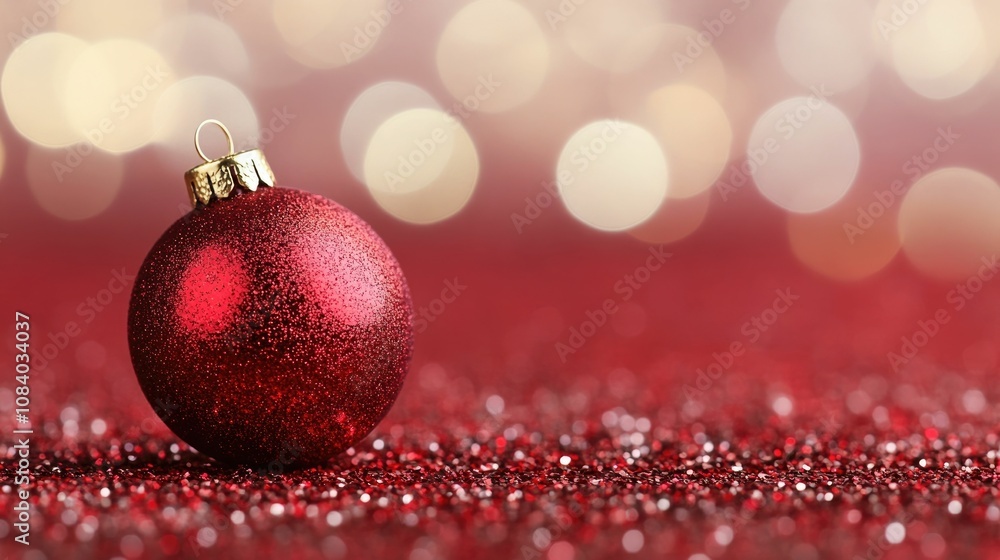 Aufkleber vibrant and shimmering red and gold bokeh lights creating a festive merry and bright background perf