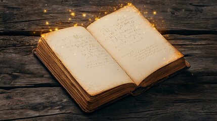 Obraz premium Ancient spellbook discovery enchanted forest magical arts mystical atmosphere close-up fantasy concept