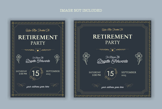 Happy retirement party invitation flyer design 