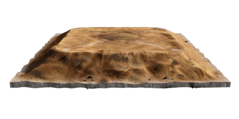 Baseball diamond, with bases and pitcher's mound, isolated on transparent background PNG