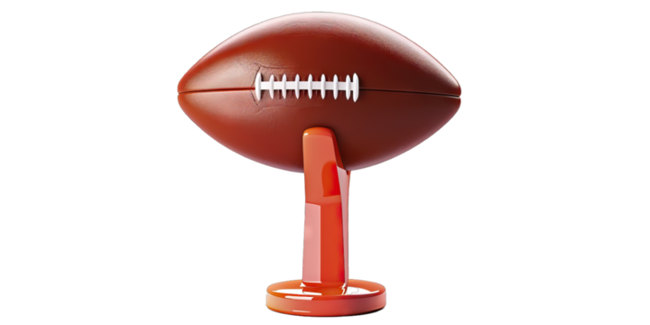 Football kicking tee, for setting up the ball for a kick, isolated on transparent background PNG